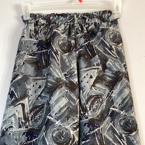 💐Vintage wide leg crop pant with abstract print